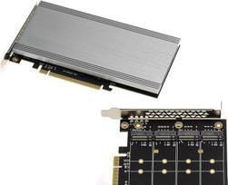 KALEA-INFORMATIQUE PCIe x16 M2 valdiklio kortelė 4 M.2 NVMe M rakto SSD diskams su mikroschemų rinkiniu 2824, suderinama su nedalomais ir dalomais režimais