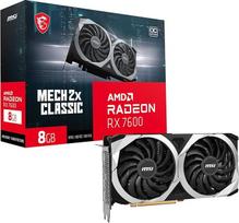 MSI žaidimų "Radeon RX 7600" 128 bitų 8GB GDDR6 DP/HDMI Du "Torx 3.0" ventiliatoriai FreeSync DirectX 12 VR Ready OC vaizdo plokštė (RX 7600 MECH 2X Classic 8G OC)