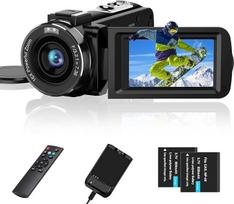 Vaizdo kamera 2.7K vaizdo kamera 36MP 16X skaitmeninis priartinimas IR naktinis matymas 3.0 colių jutiklinis IPS ekranas Webcam kamera "YouTube Tiktok" su 2 baterijomis