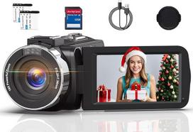 Vaizdo kamera 4K vaizdo kamera HD 80MP IR naktinio matymo vaizdo kamera "YouTube", interneto kamera su 18x skaitmeniniu priartinimu, 3,0 colių 270° pasukamas IPS ekranas 30FPS vaizdo kamera su 32GB SD kortele ir 2