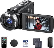 Vaizdo kamera 4K vaizdo kamera, 42 MP Vlog kamera su 18x skaitmeniniu priartinimu ir 3 colių 270° kampu pasukamu ekranu, "YouTube" kamera su LED užpildymo šviesa, interneto kameros funkcija, 2 baterijomis, 32GB SD kortele ir nuotolinio valdymo pultu