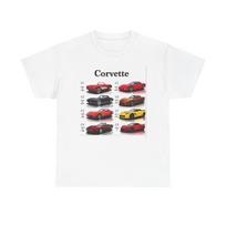 Corvette Grafinis marškinėlis Vintage Amerikietiškas raumuo Unisex Sunkaus medvilnės marškinėlis Chevy 2XL