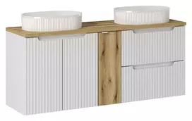 Baldų komplektas 140 cm su stalviršio praustuvais - dabar b ąžuolo 140 cm s / d un beyond 5 wh
