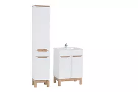 Baldų komplektas 60cm su praustuvu ir aukšta spintele SET-BW LAVA 60CM BALI WHITE 800