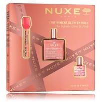 Nuxe The Infinite Glow In Pink Rose rinkinys veidui (lūpų serumas 8 ml. + sausas aliejus 50 ml. + sausas aliejus 10 ml.) - 1 vnt.