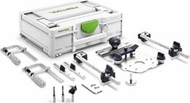 "Festool" skylių eilių grąžtų rinkinys LR 32-SYS (su kreipiamąja plokštele, centravimo šerdimi, HW montavimo grąžtu, kaištiniu grąžtu, šoninėmis atramomis su ribotuvu, sraigtiniais spaustukais, ilgio ribotuvu, atsuktuvu), dėžutėje
