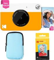 "KODAK Printomatic" spalvoto momentinio spausdinimo fotoaparato pradinis paketas + minkštas dėklas + cinko fotopopierius (20 vnt.) - spalvotos nuotraukos ant 2 x 3 colių lipnaus popieriaus - geltonos spalvos