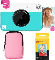"KODAK Printomatic" spalvoto momentinio spausdinimo fotoaparato pradinis paketas + minkštas dėklas + cinko fotopopierius - spalvotos nuotraukos ant 2 x 3 colių lipnaus popieriaus - mėlyna