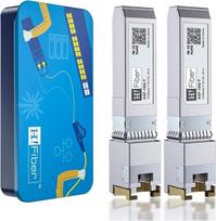 tinka "Ubiquiti UniFi UF-RJ45-10G", 1.25/2.5/5/10GBASE-T SFP+ tranzistorius, SFP+ į RJ45, 10G varinis SFP+ į Ethernet modulis, taip pat suderinamas su "Cisco SFP-10G-T-S", "Mikrotik", "Meraki", "Netgear", "D-Link", 2