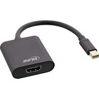 InLine - Mini DisplayPort HDMI Adapterkabel Aluminium mit Audio, 4K/60Hz, schwarz, 0,15m