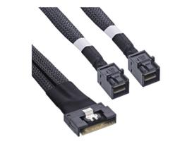 Slim SAS cable - SFF-8654 8i to 2x SFF-8643 - 1m - 1 m - SFF-8654 8i - 2x SFF-8643 - Straight - Stra