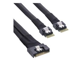 Slim SAS cable - SFF-8654 8i to 2x SFF-8654 4i - 1m - 1 m - SFF-8654 8i - 2x SFF-8654 4i - Straight