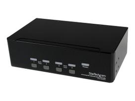 StarTech.com 4 Port Dual DVI USB KVM Switch - Umschalter mit Audio und USB2.0 Hub - KVM-/Audio-/USB-Switch - USB - 4 x KVM/Audio/USB - 1 lokaler Benutzer - Desktop (SV431DD2DUA)