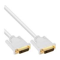 InLine DVI-D Kabel - digital 24+1 Stecker / Stecker - Dual Link - weiß / gold - 3m