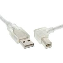 InLine® USB 2.0 Kabel, A an B rechts abgewinkelt, transparent, 0,5m (34517R)