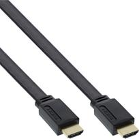 InLine® HDMI Flachkabel, High Speed HDMI® Cable with Ethernet, verg. Kontakte, schwarz, 0,5m (17055F)