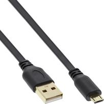 InLine® Micro-USB 2.0 Flachkabel, USB-A Stecker an Micro-B Stecker, 1m (31710F)