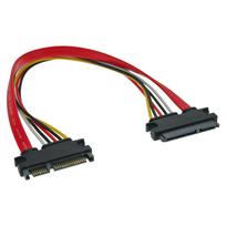 InLine - SATA+Strom Verlängerung intern, SATA 6Gb/s + Strom, Stecker / Buchse, 0,5m