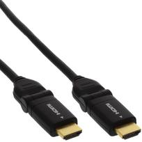 InLine® HDMI Kabel, High Speed HDMI® Cable, St/St, verg. Kontakte, schwarz, flexible Winkelstecker, 1m (17011W)