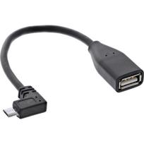 InLine® Micro-USB OTG Adapterkabel, Micro-B Stecker gewinkelt an USB A Buchse, 0,15m (31606W)