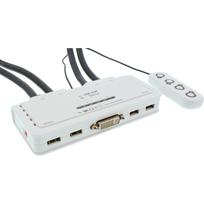 InLine® KVM Switch, 4-fach, DVI-D, USB, mit Audio, integr. Kabel (61614I)