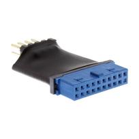 InLine - Interner USB-Adapter - 19-polige USB3.0-Stiftleiste (W) - 10-poliger USB-Header (M) - Schwarz (33449L)