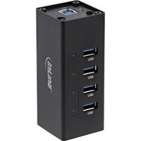USB 3.0 hub - 4 port - aluminum housing - black - with 2.5A power supply unit