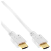InLine® High Speed HDMI Cable with Ethernet, M/M, white, golden contacts, 1.5m