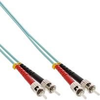 InLine - Patch-Kabel - ST multi-mode (M) bis ST multi-mode (M) - 50cm - Glasfaser - 50/125 Mikrometer - OM3 - halogenfrei - Türkis (81555O)