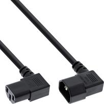 InLine - Spannungsversorgungs-Verlängerungskabel - IEC 60320 C13 gewinkelt bis IEC 60320 C14 gewinkelt - 1,0m - Schwarz (16601A)