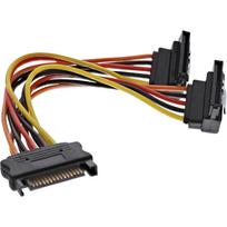 InLine® SATA Strom-Y-Kabel, SATA Buchse an 2x SATA Stecker gewinkelt, mit Sicherheitslaschen, 0,3m (29683Y)