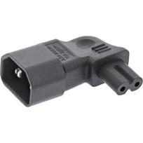 InLine Adapter für Power Connector - IEC 60320 C14 links abgewinkelt zu IEC 60320 C7 nach rechts abgewinkelt