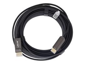 InLine Adapterkabel - DisplayPort männlich zu HDMI männlich - 10 m - Hybrid Kupfer/Kohlefaser - Schwarz - rund, Active Optical Cable (AOC)