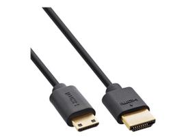InLine Slim Ultra High Speed HDMI Kabel - 8K4K - A St. / C St. (Mini) - 0,5m - 0,5 m - HDMI Typ A (Standard) - HDMI Type C (Mini) - 3D - 48Gbit/s - Schwarz (17955C)