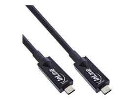 InLine® USB 3.2 Gen.2 AOC Kabel, USB Typ-C Stecker/Stecker, schwarz, 7,5m (35797A)
