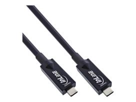 InLine® USB 3.2 Gen.2 AOC Kabel, USB Typ-C Stecker/Stecker, schwarz, 5m (35795A)