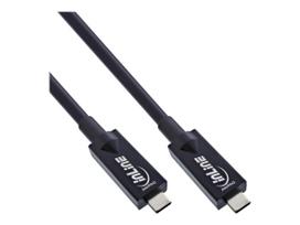 InLine® USB 3.2 Gen.2 AOC Kabel, USB Typ-C Stecker/Stecker, schwarz, 3m (35793A)