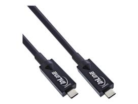 InLine® USB 3.2 Gen.2 AOC Kabel, USB Typ-C Stecker/Stecker, schwarz, 10m (35799A)