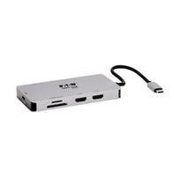 Eaton Tripp Lite USB-C Dock, Dual Display - 4K 60 Hz HDMI, USB 3,2 Gen 1, USB-A Hub, GbE, Memory Card, 100W PD Charging, Gray - Dockingstation - USB-C - 2 x HDMI - 1GbE (U442-DOCK8G-GG)