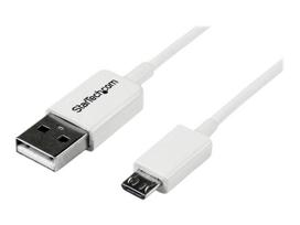 StarTech.com Micro-USB-Kabel - A auf Micro B - USB-Kabel - USB Typ A, 4-polig (M) - 5-polig Micro-USB Typ B (M) - 1,0m (USB/USB2.0) - geformt - weiß - für P/N: USBEXTPAA1MW (USBPAUB1MW)