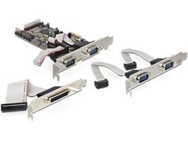 DeLock PCI Express card 4 x serial, 1x parallel - Adapter Parallel/Seriell - PCI Express x1 - RS-232 - 4 Anschlüsse + 1 paralleler Port (89177)