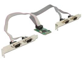 DeLock MiniPCIe I/O PCIe full size 4 x Serial RS-232 - Serieller Adapter - PCI Express 1,1 Mini Card - RS-232 x 4 (95243)