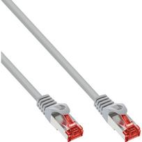 INLINE - Patch-Kabel - RJ-45 (M) zu RJ-45 (M) - 25 cm - SSTP-Kabel - CAT 6 - halogenfrei, geformt - Grau