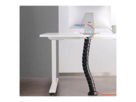 InLine Kabelkanal flexibel - vertikal für Tische - 2 Kammern - 0,80m - schwarz (59997A)