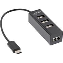 InLine USB 2.0 4-Port Hub - USB-C Stecker auf 4x USB-A Buchse - Kabel 15cm (33293J)
