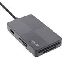 InLine® USB 3.2 Multi Cardreader Hub, SD/TF/MS/XD/CF, 3-Port USB-A, Dual (66772F)