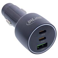 InLine USB KFZ Stromadapter Power Delivery - 2x USB-C + QC 3.0 USB-A - schwarz (31502A)