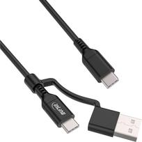 InLine 2-in-1 USB-C Kabel+ USB-A Adapter USB 2.0 100W TPE schwarz 1m - Adapter - Digital/Daten (31412A)