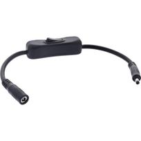 InLine® DC Kabel mit Schalter, DC ST/BU 4,0x1,7mm, AWG 18, schwarz, 0,20m (26906C)