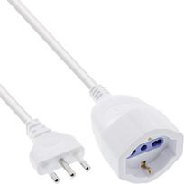InLine Strom-Verlängerung Schutzkontakt ITALIEN Stecker L / Buchse F - weiß - 3m (16403I)